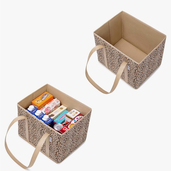 Reusable Grocery Bags heavy duty Shopping Box Foldable with Long Handles 3 Pacs - Picture 3 of 5